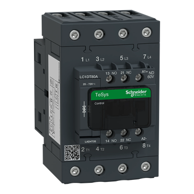Power contactor TeSys D AC1 80A 4P 1NO 1NC coil 60VDC EVK box terminals