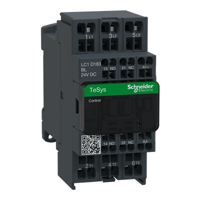 Power contactor TeSys D AC3 18A 3P 1NO 1NC coil 24VDC low consumption