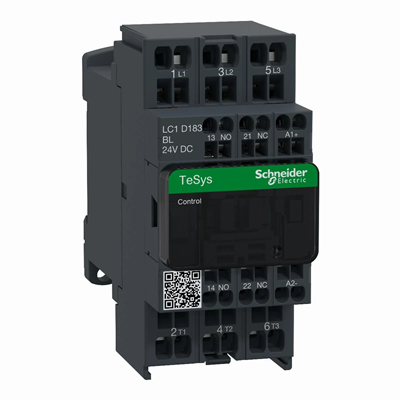 Power contactor TeSys D AC3 18A 3P 1NO 1NC coil 24VDC low consumption