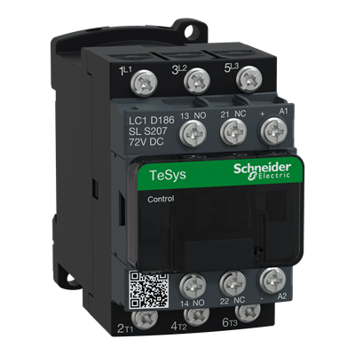 Power Contactor TeSys D AC3 18A 3P 1NO 1NC Railway Coil 72VDC Low Power