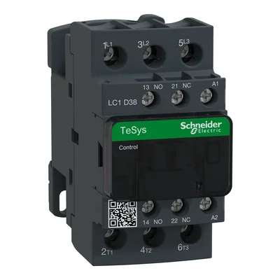 Power contactor TeSys D AC3 38A 3P 1NO 1NC coil 240VAC box terminals