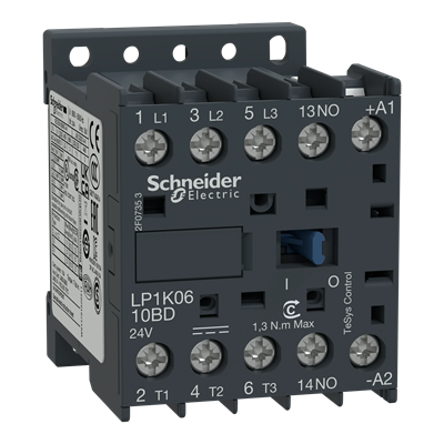 Power contactor TeSys K 6A 3P 1NO coil 110VDC box terminals