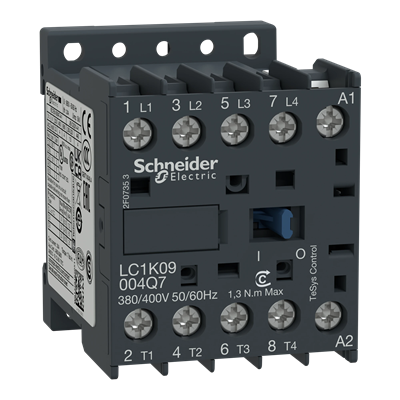 Power contactor TeSys K AC1 20A 4P 4NO coil 220/230VAC screw terminals
