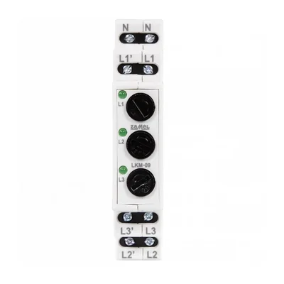 Power indicator protected by 3x230/400V AC 6A fuses