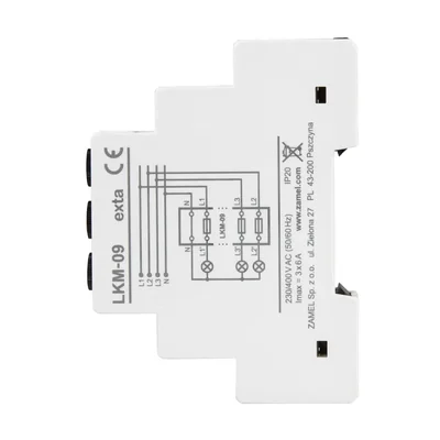 Power indicator protected by 3x230/400V AC 6A fuses