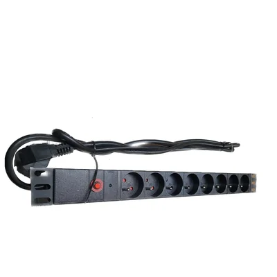 Power strip 19" 8 sockets with grounding and surge protection filter 2m black