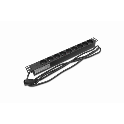 Power strip 19" 9 sockets with grounding 2m black