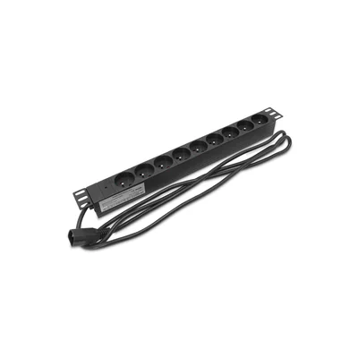 Power strip 19" 9 sockets with grounding 2m black