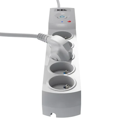 Power strip with fuse and surge protection professional 5 sockets length 3m 10A 230V 2300W gray