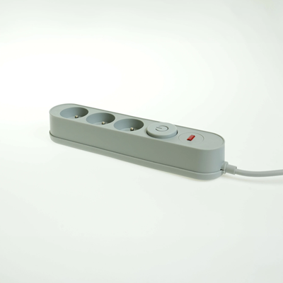 Power strip with surge protection 3 sockets switch