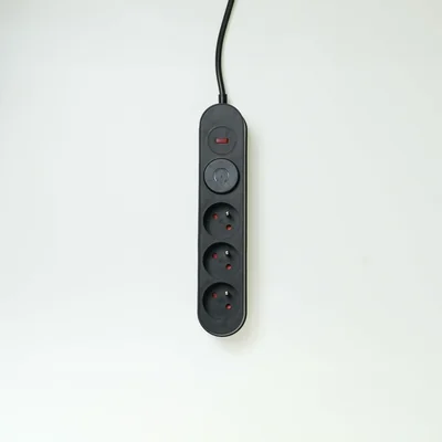 Power strip with surge protection 3 sockets switch