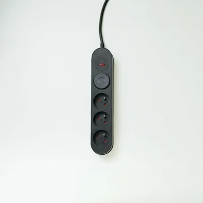 Power strip with surge protection 3 sockets switch