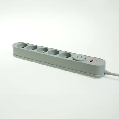 Power strip with surge protection, 5 sockets, switch