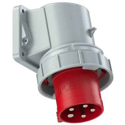 POWER TWIST panel plug with small housing 63A 3P+Z+N 400V 50/60Hz 6h IP66/67 (flange 116X126; screw spacing 91X91)
