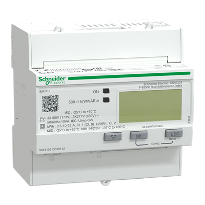 PowerLogic Three-phase energy meter 63A class 1 imp MID