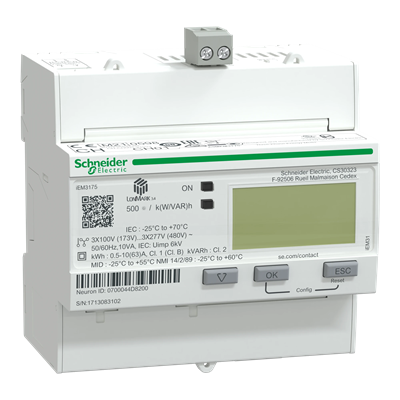 PowerLogic Three-phase energy meter 63A class 1 MID Lon