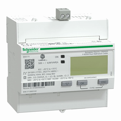 PowerLogic Three-phase energy meter 63A class 1 MID Lon