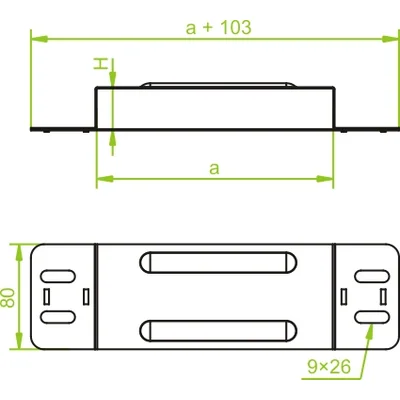 Pozinkované kompenzační posuvy, šířka 352 mm, výška 30 mm