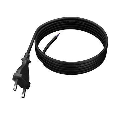 PP-11/3M/2X0,75/OMY P Connection cable with flat plug; 2x0,75; H03VVH2-F (OMYp); 3m; black