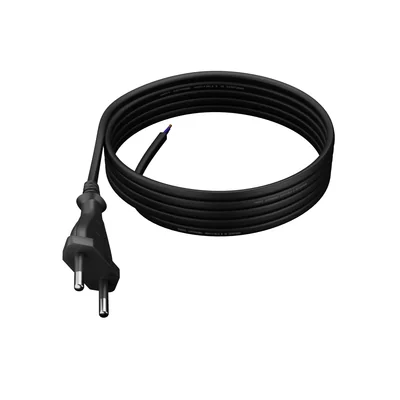 PP-11/3M/2X0,75/OMY P Connection cable with flat plug; 2x0,75; H03VVH2-F (OMYp); 3m; black