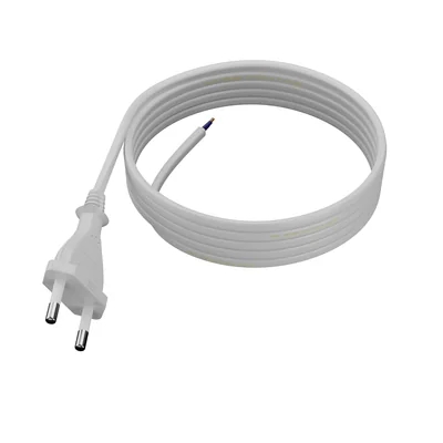 PP-11/3M/2X0,75/OMY P Connection cable with flat plug; 2x0,75; H03VVH2-F (OMYp); 3m; white
