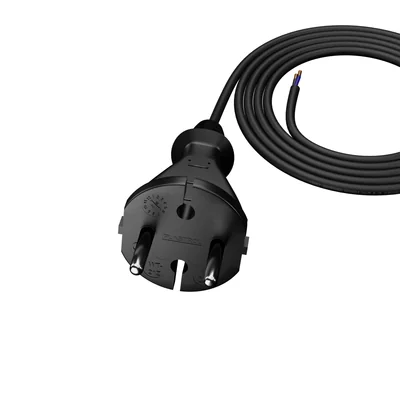 PP-21/2M/2X1/H05RR Anschlusskabel mit geradem Stecker IP20; 2x1; H05RR; 2 m; schwarz