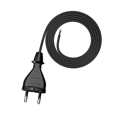 PP-21/2M/2X1/H05RR Connection cable with straight plug IP20; 2x1; H05RR; 2m; black