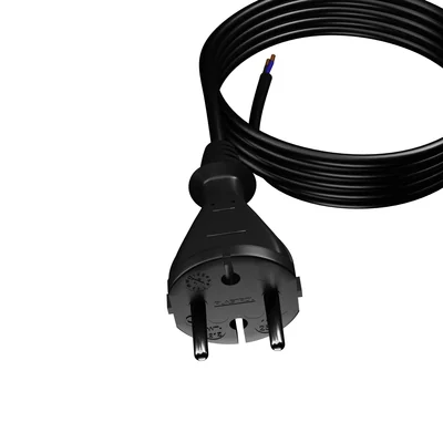PP-21/3M/2X1/H05RR Anschlusskabel mit geradem Stecker IP20; 2x1; H05RR; 3 m; schwarz