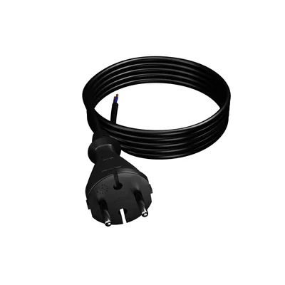 PP-21/3M/2X1/H05RR Connection cable with straight plug IP20; 2x1; H05RR; 3m; black