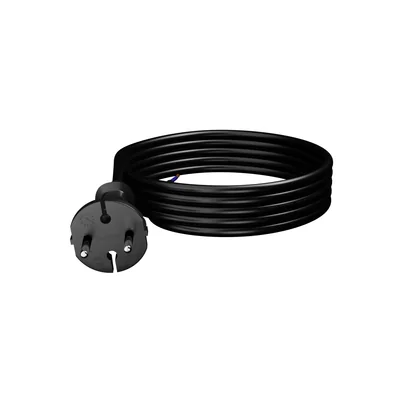 PP-21/4M/2X1.5/H07BQF B/ZAW Cavo di collegamento con spina dritta IP20; 2x1.5; H07BQF; 4 m; nero