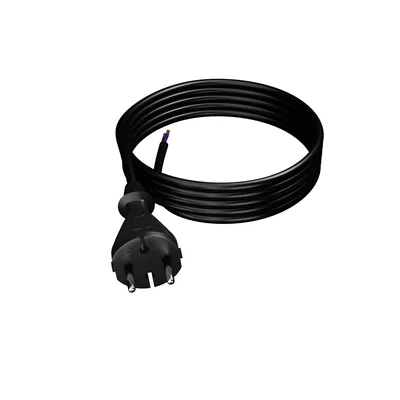 PP-21/4M/2X1.5/H07BQF B/ZAW Connection cable with straight plug IP20; 2x1.5; H07BQF; 4m; black