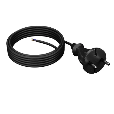 PP-21/5M/2X1/H05RR Connection cable with straight plug IP20; 2x1; H05RR; 5m; black
