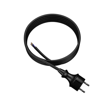 PP-40H/3M/2X1.5/H07RN Connection cable with straight plug IP44; 2x1.5; H07RN-F; 3m; black