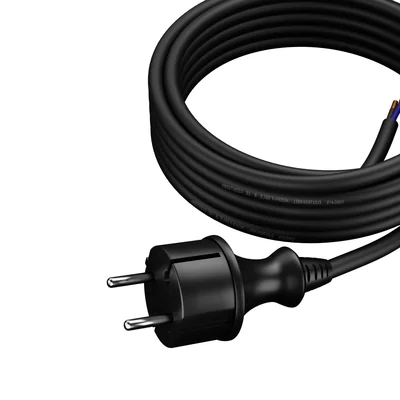 PP-40H/4,5M/2X1,5/H07RN Anschlusskabel mit geradem Stecker IP44; 2x1,5; H07RN-F; 4,5 m; schwarz