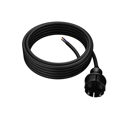 PP-40H/5M/2X1.5/H07RN Anschlusskabel mit geradem Stecker IP44; 2x1,5; H07RN-F; 5 m; schwarz