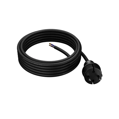 PP-40H/5M/2X1.5/H07RN Anschlusskabel mit geradem Stecker IP44; 2x1,5; H07RN-F; 5 m; schwarz