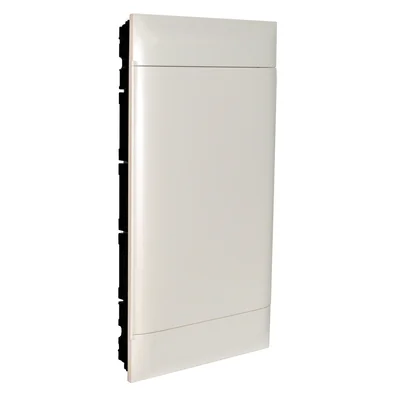 PRACTIBOX S 4X18 RECESSED DISTRIBUTION BOARD WITH WHITE DOORS, FOR SOLID WALLS