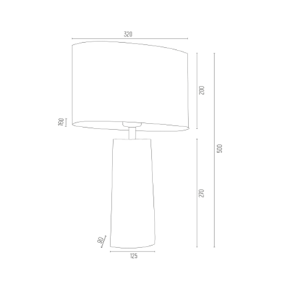 PRATO Lampa stołowa 50cm 60W E27 IP20 różowa