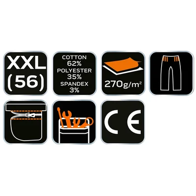 PRÉMIOVÉ kraťasy, 62% bavlna, 35% polyester, 3% elastan, velikost XXL