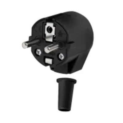 Přenosná zástrčka 2P+Z 250V~/16A úhlová černá UNISCHUKO WT-20-2