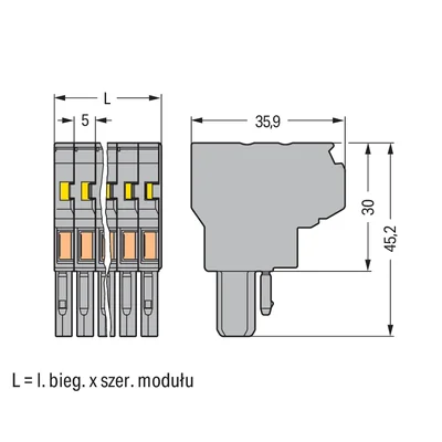 Presa a 2 conduttori CAGE CLAMP®, grigia 769-129