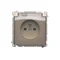 Presa a spina con messa a terra, con otturatore. percorsi di corrente, protetto contro gli spruzzi d'acqua IP44 (modulo), 16A, 250V, morsetti a vite, sportello trasparente, beige