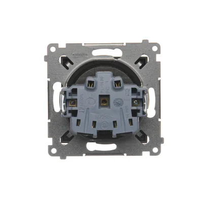 Presa a spina con messa a terra e otturatori (modulo) 16A 230V connettori rapidi antracite (metallico)