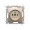 Presa a spina con messa a terra e otturatori (modulo) 16A 230V oro (metallizzato)