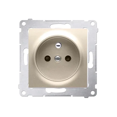 Presa a spina con messa a terra e otturatori (modulo) 16A 250V connettori rapidi oro (metallizzato)