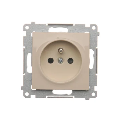 Presa a spina con messa a terra e tapparelle (modulo) 16A 250V crema