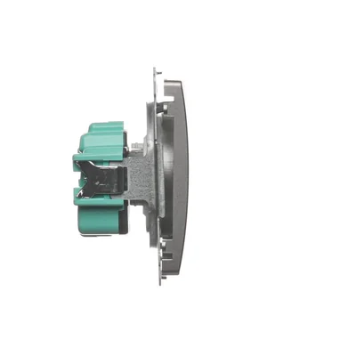 Presa a spina (modulo), 230V, metallizzato satinato