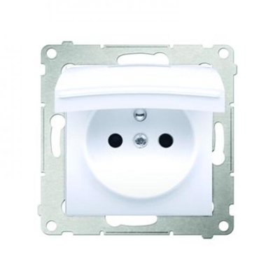 Presa a spina per versione IP44 con otturatori e guarnizione cornice (modulo) 16A 250V bianco