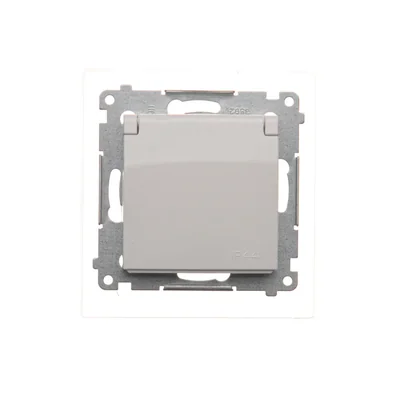 Presa a spina per versione IP44 con otturatori e guarnizione cornice (modulo) 16A 250V bianco