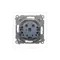 Presa a spina per versione IP44 con otturatori e guarnizione cornice (modulo) 16A 250V coperchio trasparente argento (metallizzato)